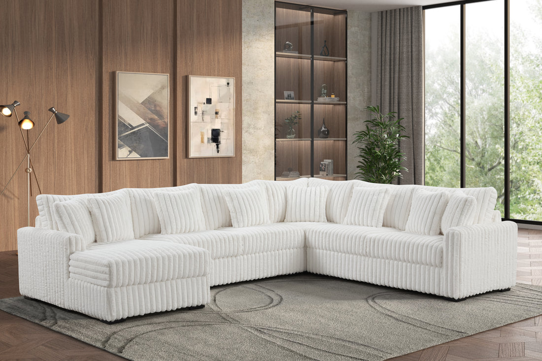 X-LARGE CORD SECTIONAL - SINGLE CHAISE