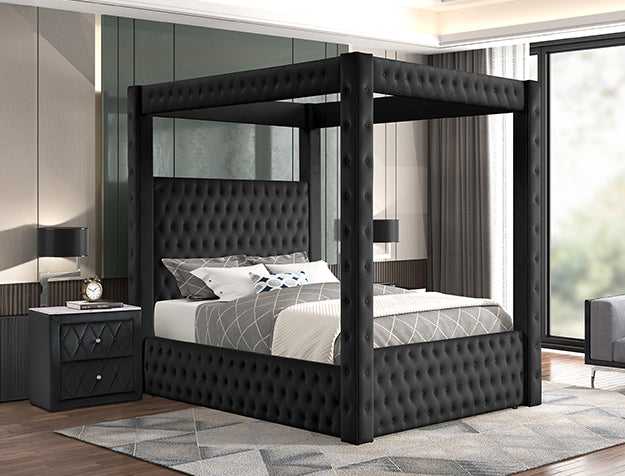 CAMA CON DOSEL ANNABELLE NEGRA