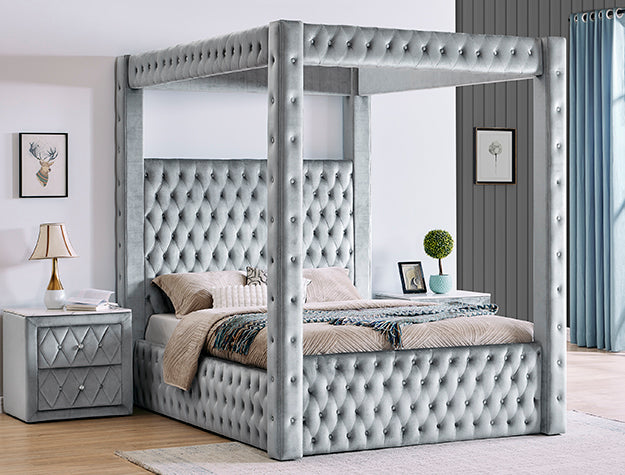 ANNABELLE CANOPY BED GREY