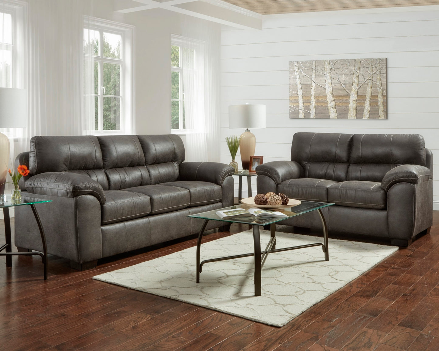 Sofá y loveseat de fresno Sequoia