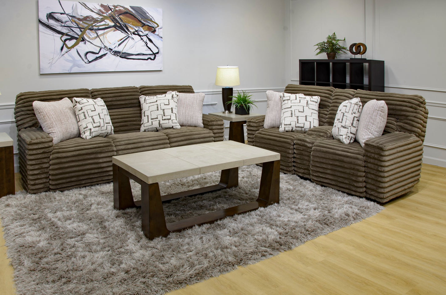 Lynx Mocha - Sofá reclinable y loveseat