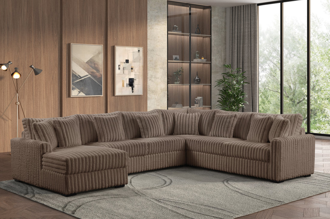 X-LARGE CORD SECTIONAL - SINGLE CHAISE