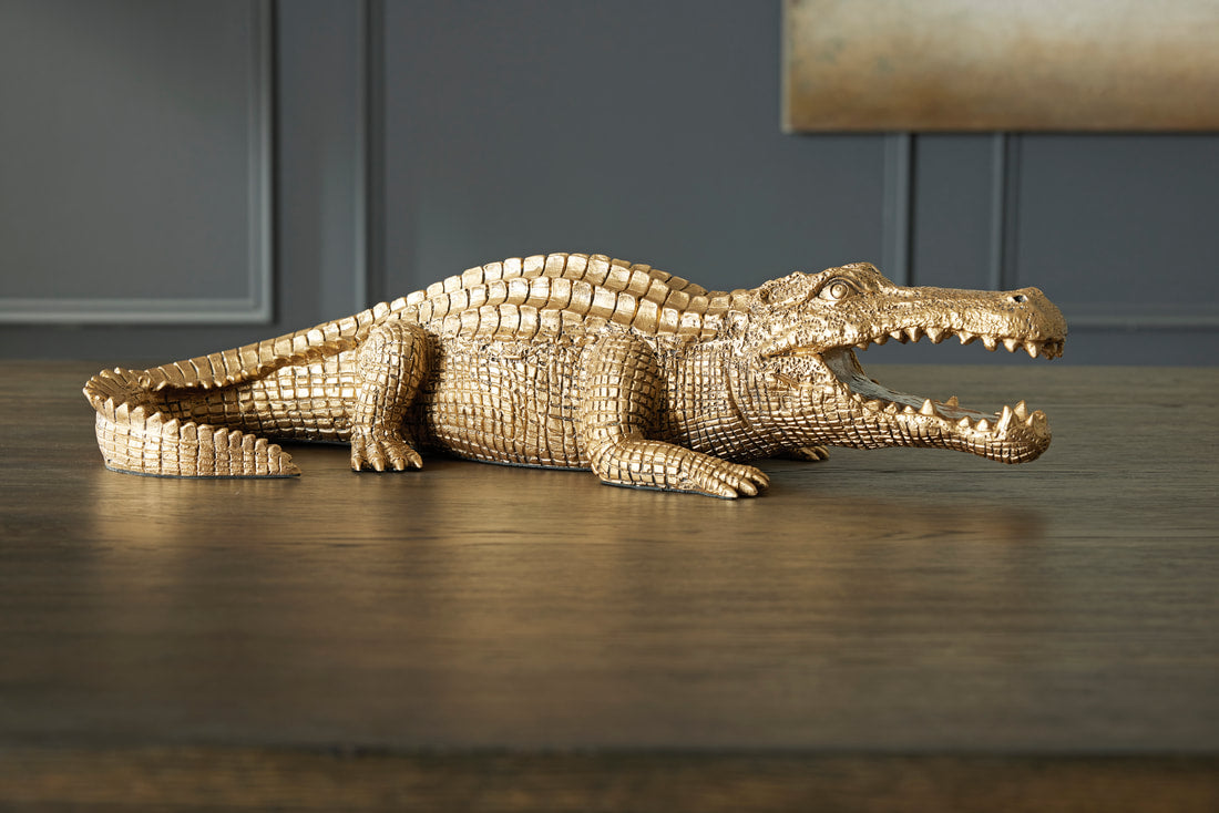 Gold Croc figurine