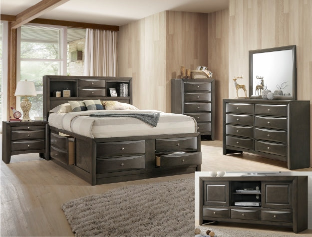 EMILY STORAGE BEDROOM GREY - QUEEN