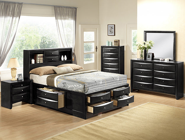 EMILY BLACK STORAGE BED - QUEEN