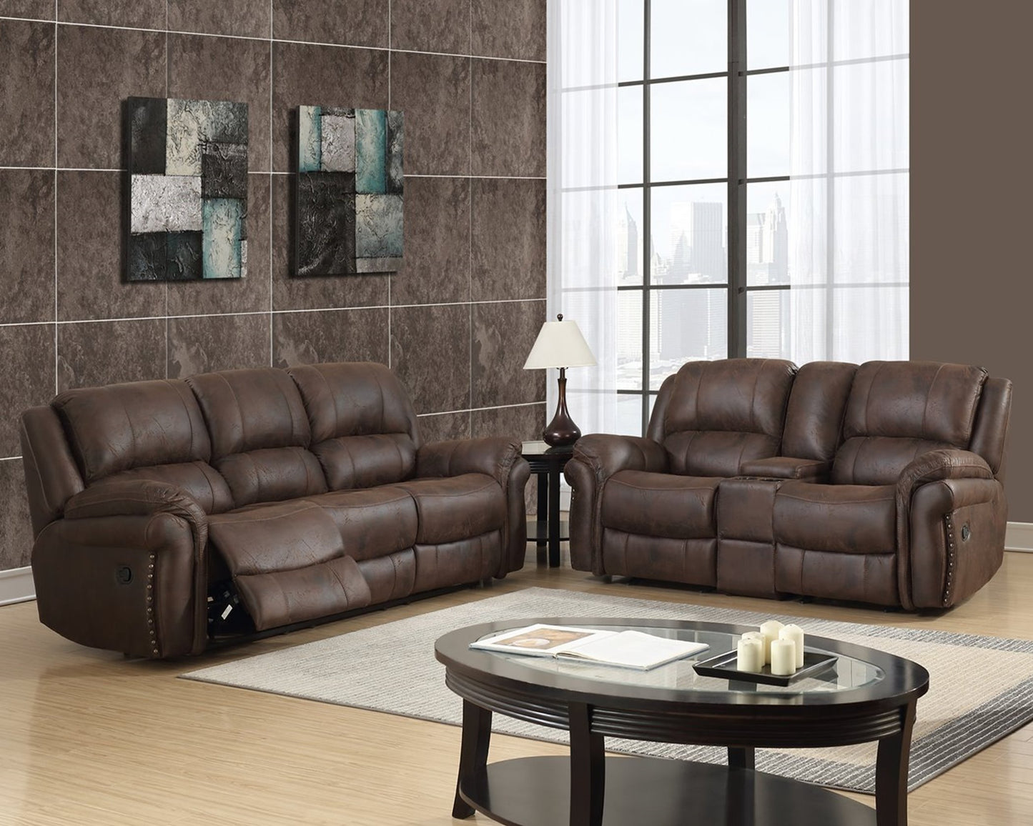 Chocolate - Sofá y Loveseat