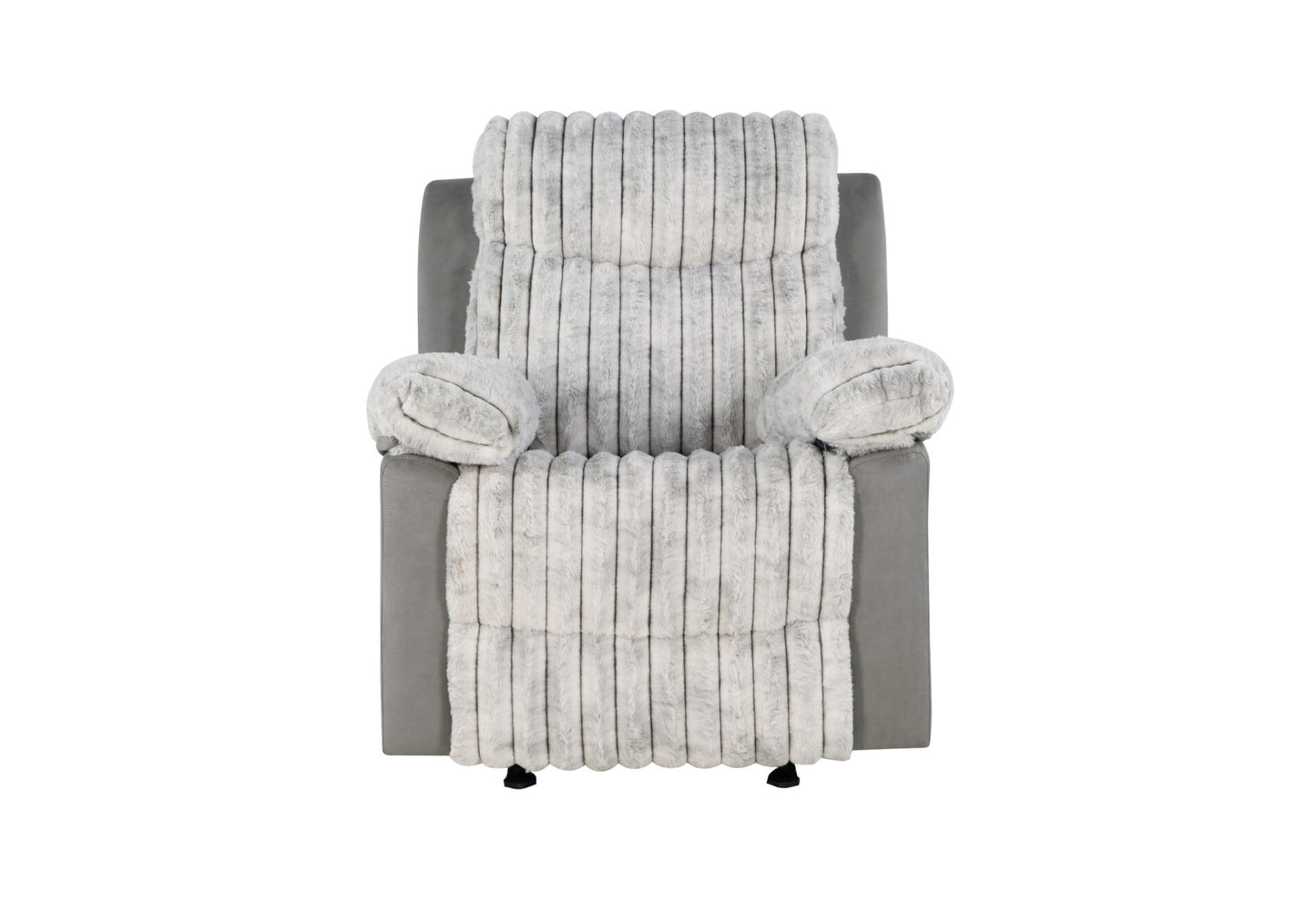 Sofá y loveseat de felpa gris