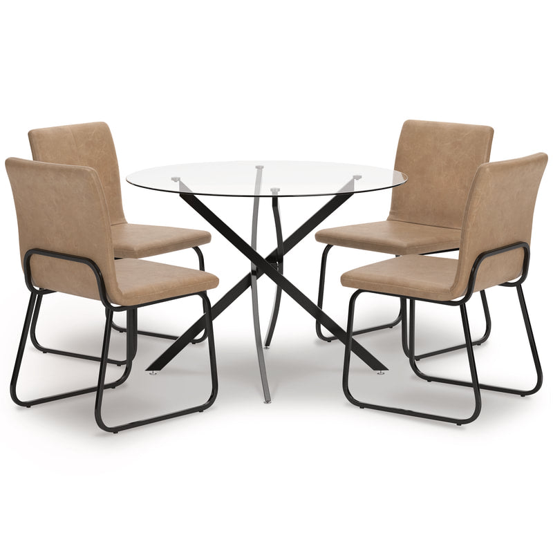 BLACK TOAST - 5PC DINING SET