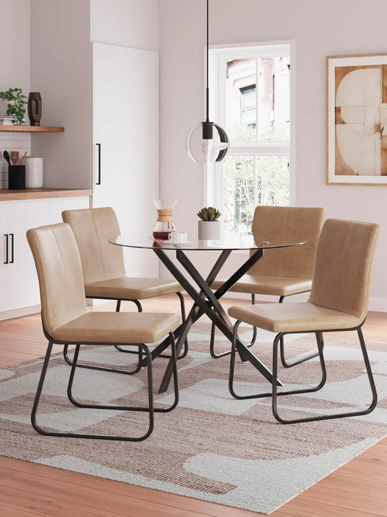 BLACK TOAST - 5PC DINING SET