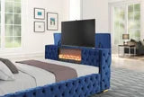 Future Blue Platform Bed - King
