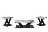 Faux white marble top with brown veining - COFFEE TABLES