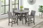 Tribecca – 5 Piece Round Pub Set – Espresso / Gray