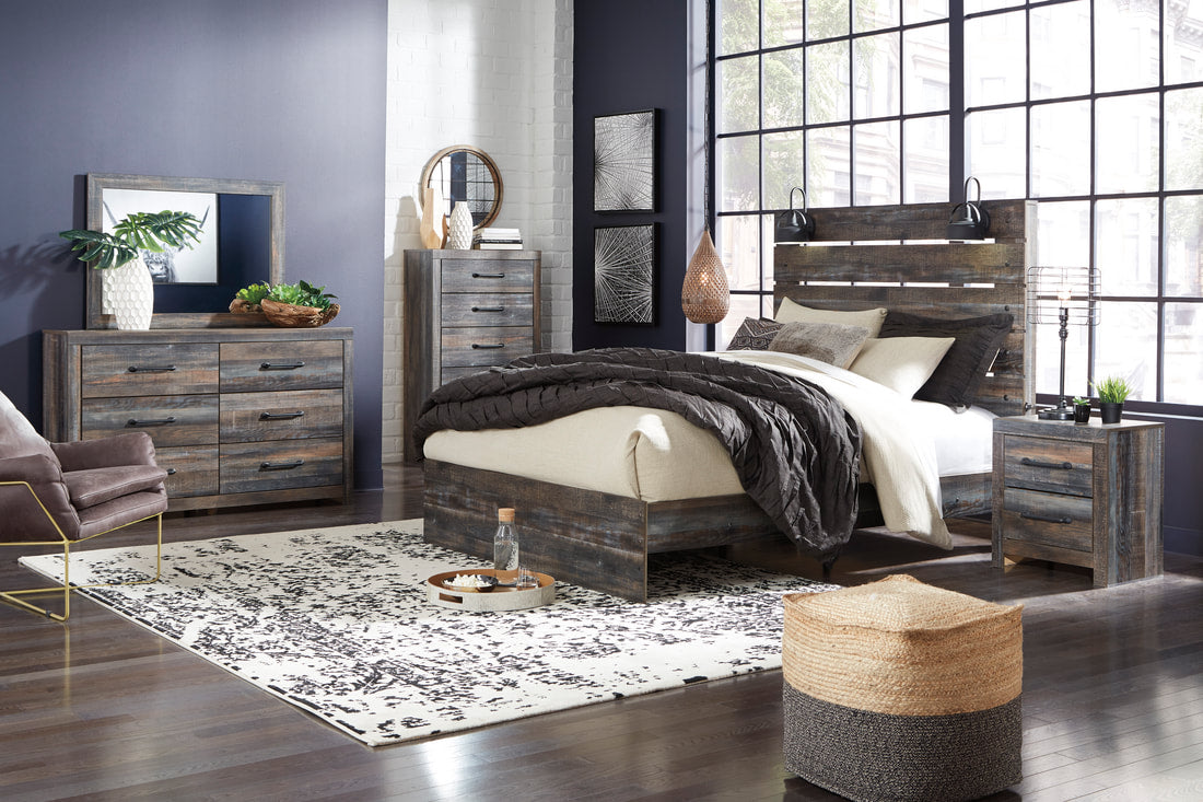 Ashley - 4pc or 5pc Bedroom Set
NEW ARRIVAL

Dimensions:
Queen Bed 64.25" W x 84" D x 60.75" H
King Bed 80.5" W x 85.25" D x 60.75" H
Dresser 58.7" W x 15.31" D x 36.46" H
Mirror 41.85" W x 0.98" D x 30.67" H
Nightstand 21.69" W x 15.31" D x 24.37" H
Ches