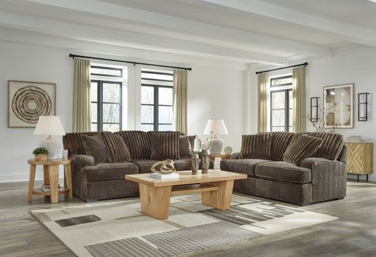 Chocolate - Fluffy Pillows Sofa & Loveseat