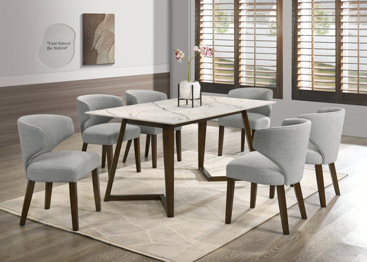 Light Grey Porcelain - Dining Set
