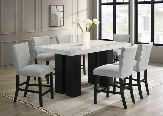 Gray Genuine Marble - Dining room Set