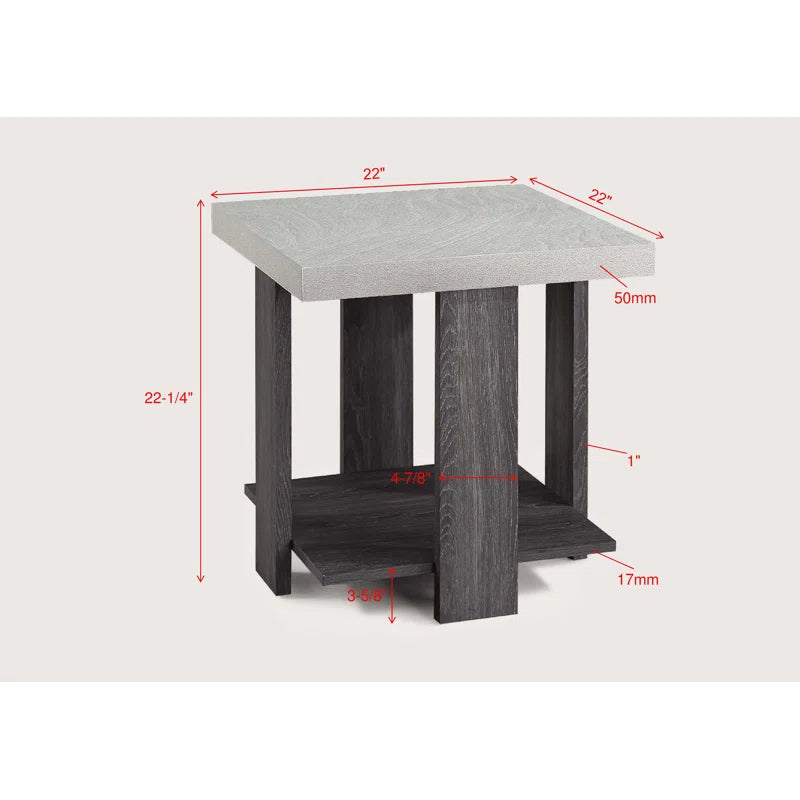 Mesa de centro y dos mesas auxiliares de madera Boris Gray