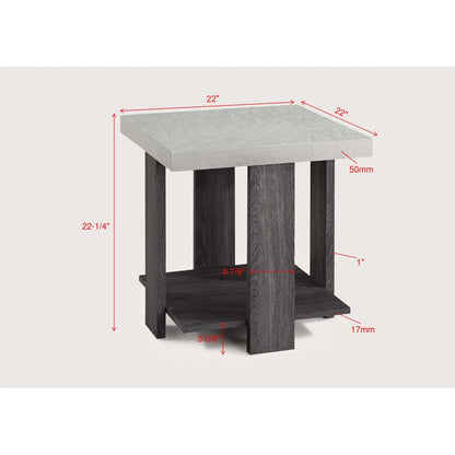Mesa de centro y dos mesas auxiliares de madera Boris Gray