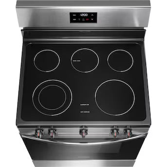 Cocina eléctrica Frigidaire de 30 pulgadas con cubierta de vidrio y 5 quemadores