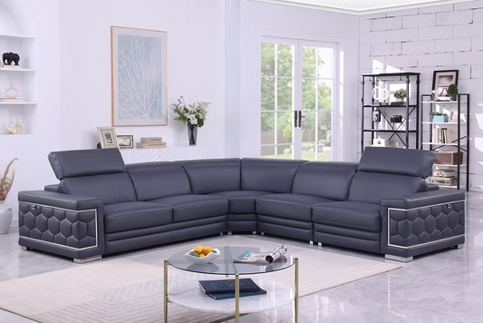 FAVO SECTIONAL - (WHITE & NAVY)