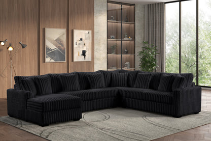 X-LARGE CORD SECTIONAL - SINGLE CHAISE