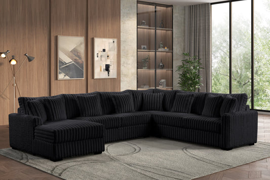 X-LARGE CORD SECTIONAL - SINGLE CHAISE