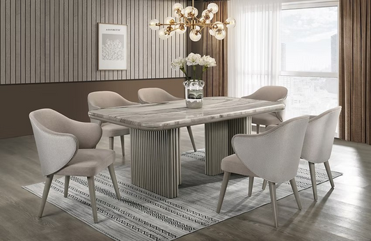 ADRIANA TABLE (MARBLE) - 7PCS