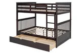 Full/Full Bunk Bed w/Twin Trundle - Espresso