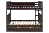 Full/Full Bunk Bed w/Twin Trundle - Espresso