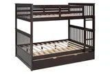 Full/Full Bunk Bed w/Twin Trundle - Espresso