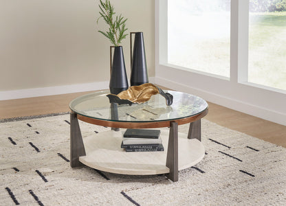 Glass tabletop w/solid wood