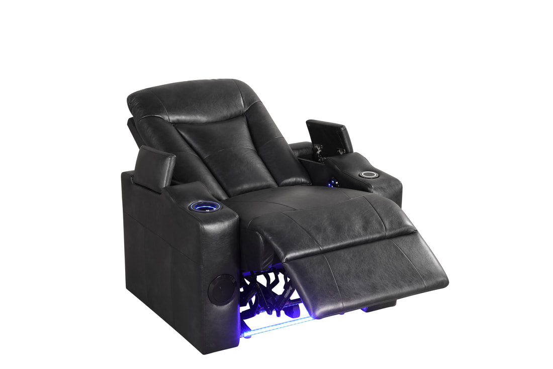 TOPGUN2 Black - Power Recliner (Bluetooth Speaker + Led Light)