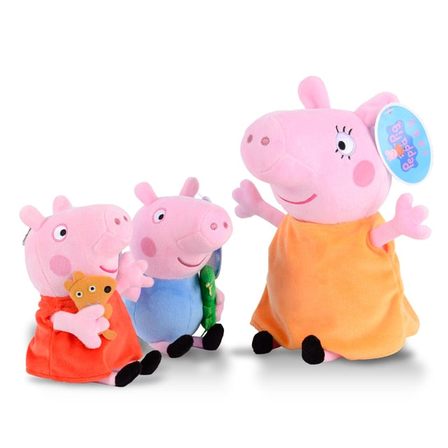 4 Pcs Set Peppa Pig Family - Dress Mom and Dad Set Movable Doll