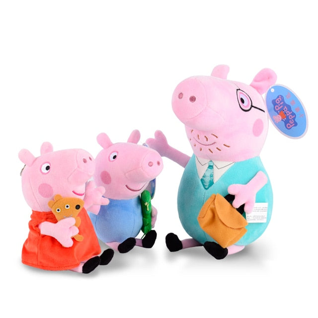 4 Pcs Set Peppa Pig Family - Dress Mom and Dad Set Movable Doll