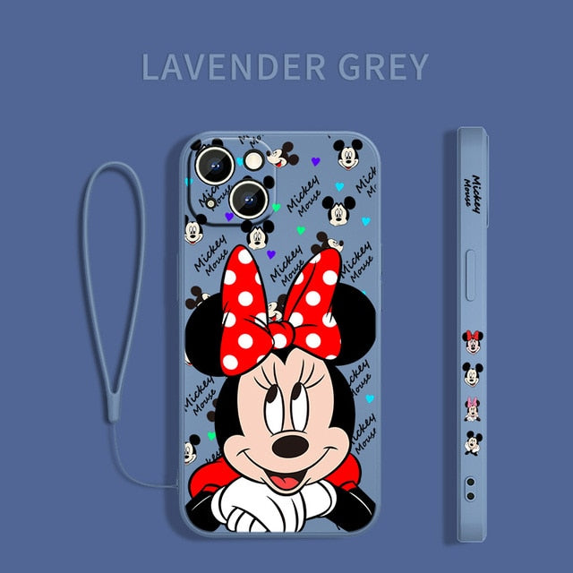 Disney Mickey Minne Cover For Apple iPhone 14 13 Pro Max - Liquid Left Rope Phone Case