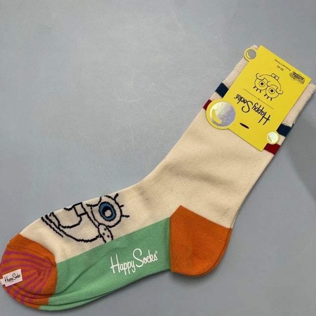 Cartoon Socks SpongeBob, Patrick, Star - Pure Cotton Tube Trend Socks