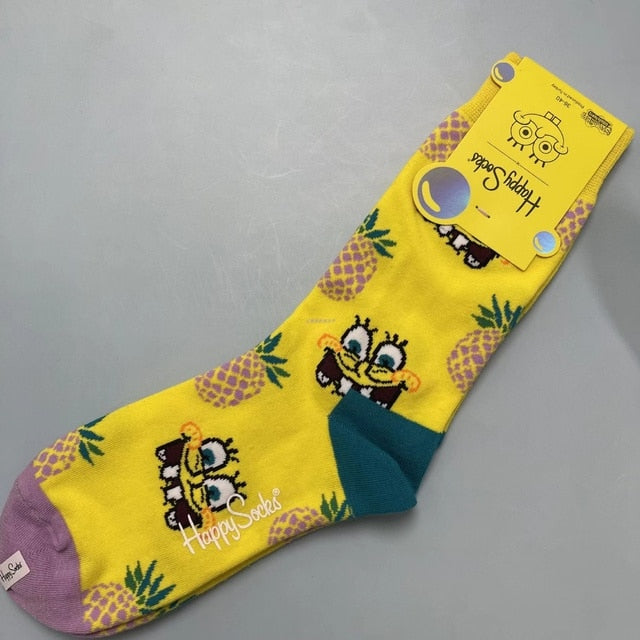 Cartoon Socks SpongeBob, Patrick, Star - Pure Cotton Tube Trend Socks