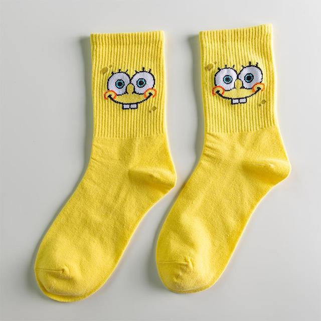 Cartoon Socks SpongeBob, Patrick, Star - Pure Cotton Tube Trend Socks