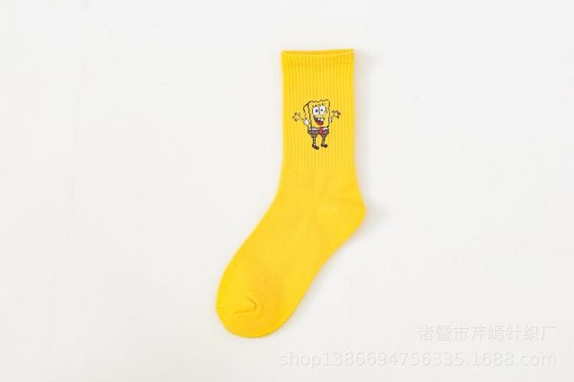 Cartoon Socks SpongeBob, Patrick, Star - Pure Cotton Tube Trend Socks