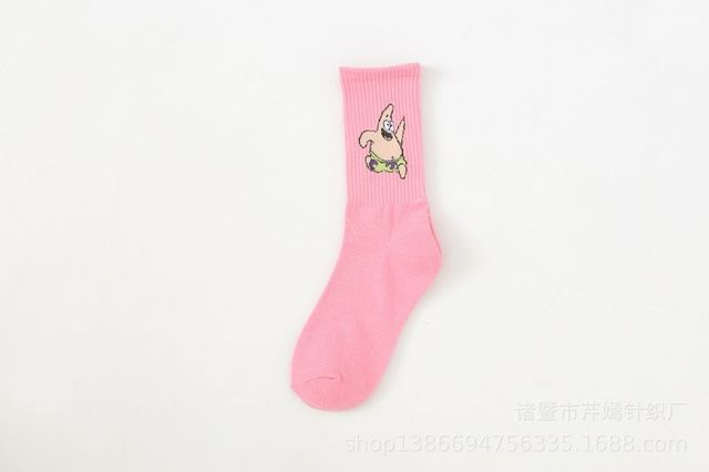 Cartoon Socks SpongeBob, Patrick, Star - Pure Cotton Tube Trend Socks