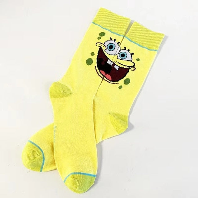 Cartoon Socks SpongeBob, Patrick, Star - Pure Cotton Tube Trend Socks