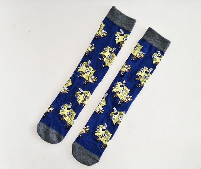 Cartoon Socks SpongeBob, Patrick, Star - Pure Cotton Tube Trend Socks