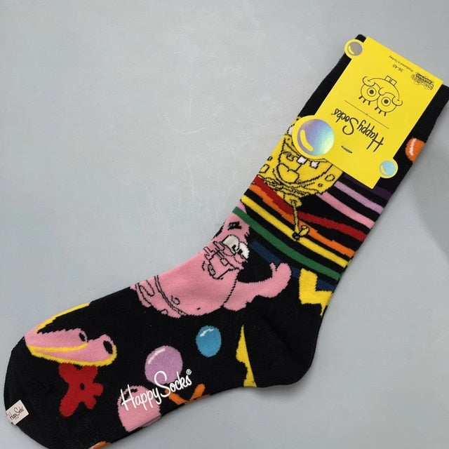 Cartoon Socks SpongeBob, Patrick, Star - Pure Cotton Tube Trend Socks