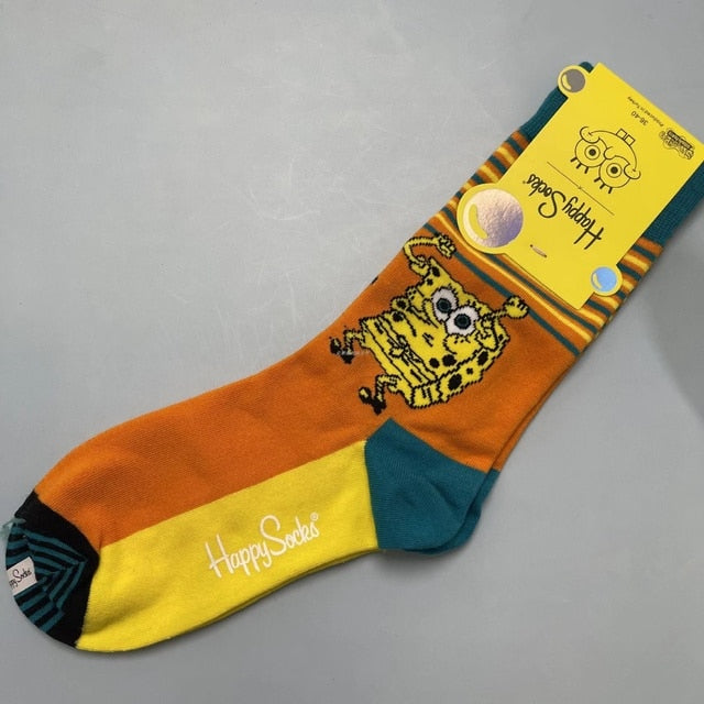 Cartoon Socks SpongeBob, Patrick, Star - Pure Cotton Tube Trend Socks