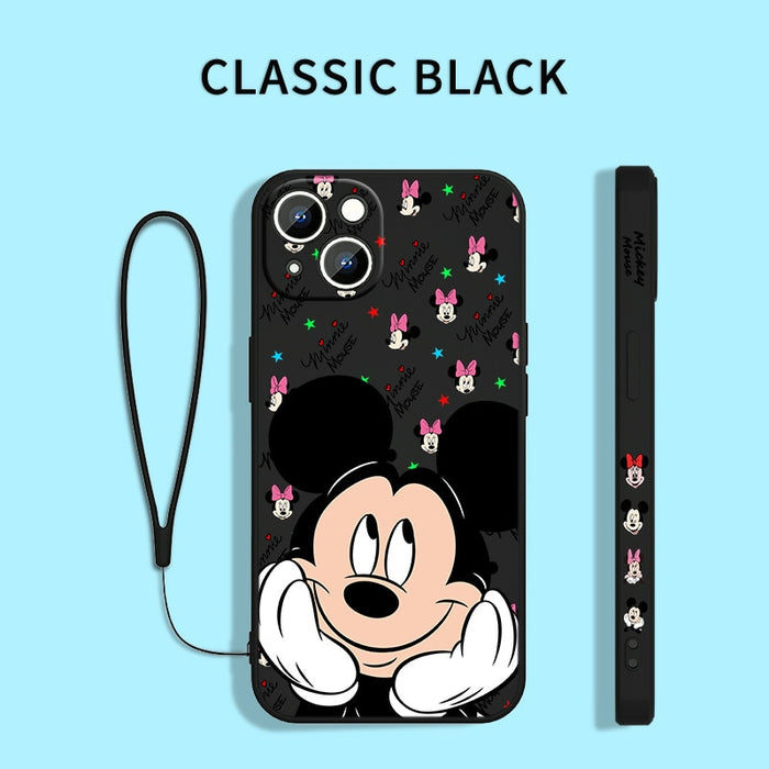 Disney Mickey Minne Cover For Apple iPhone 14 13 Pro Max - Liquid Left Rope Phone Case