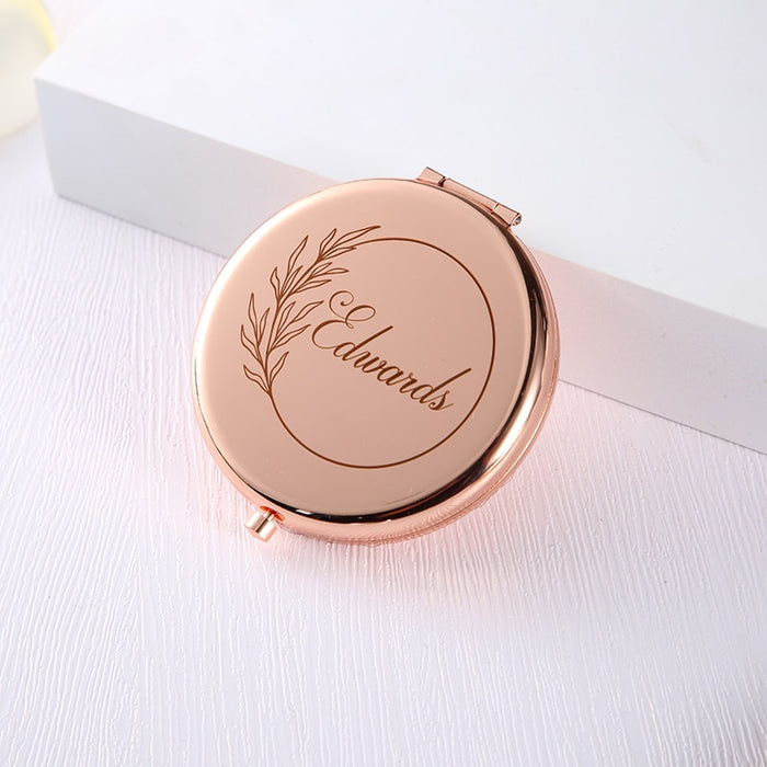 Personalized Engraved Compact Mirror - Custom Pocket Mirror