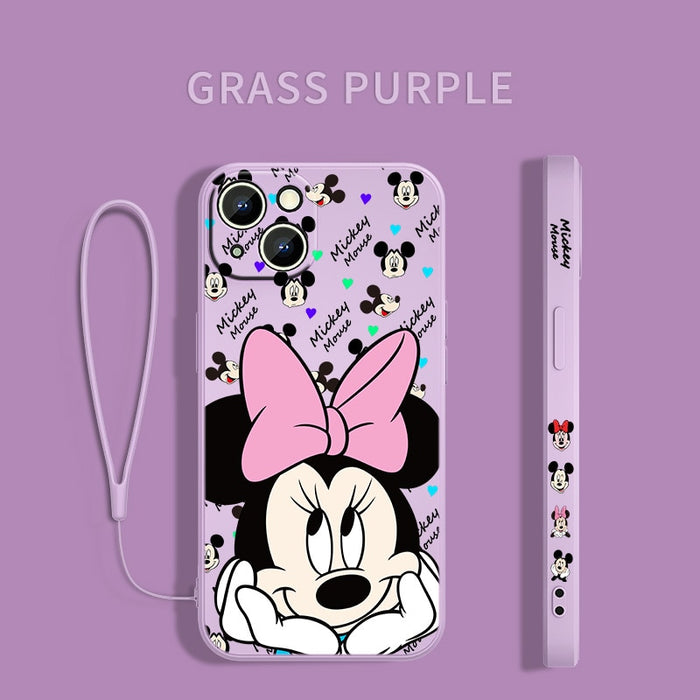 Disney Mickey Minne Cover For Apple iPhone 14 13 Pro Max - Liquid Left Rope Phone Case