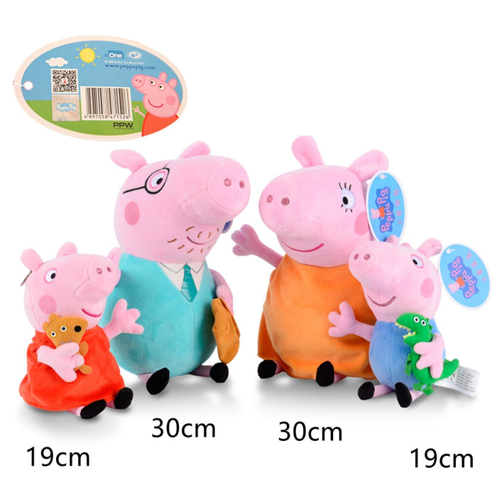 4 Pcs Set Peppa Pig Family - Dress Mom and Dad Set Movable Doll