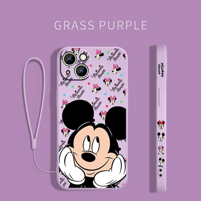 Disney Mickey Minne Cover For Apple iPhone 14 13 Pro Max - Liquid Left Rope Phone Case