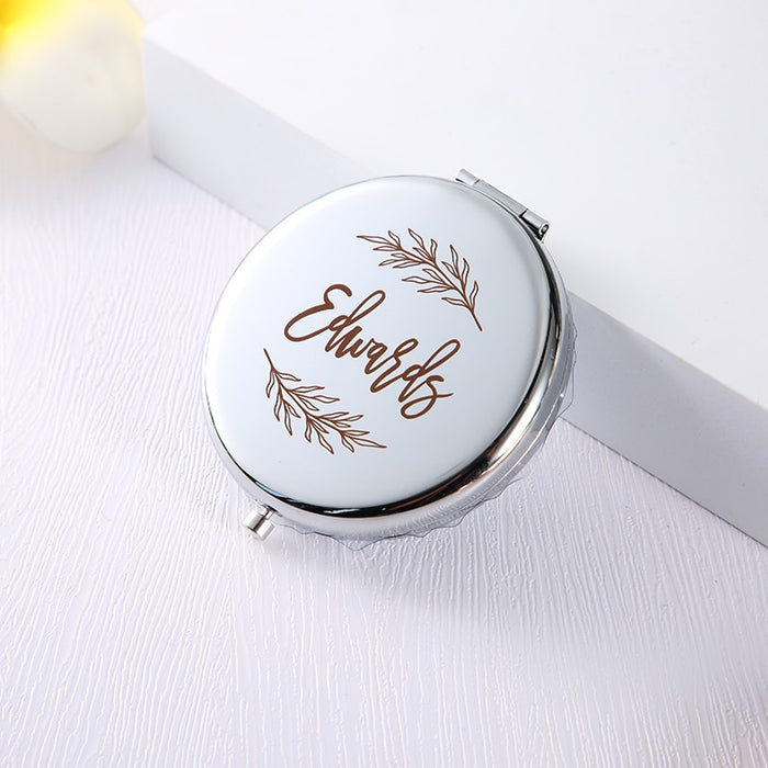 Personalized Engraved Compact Mirror - Custom Pocket Mirror